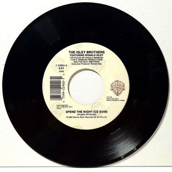 Warner Bros. Other - Isley Brothers 45 Spend The Night / Instrumental on Warner Bros. M- Soul